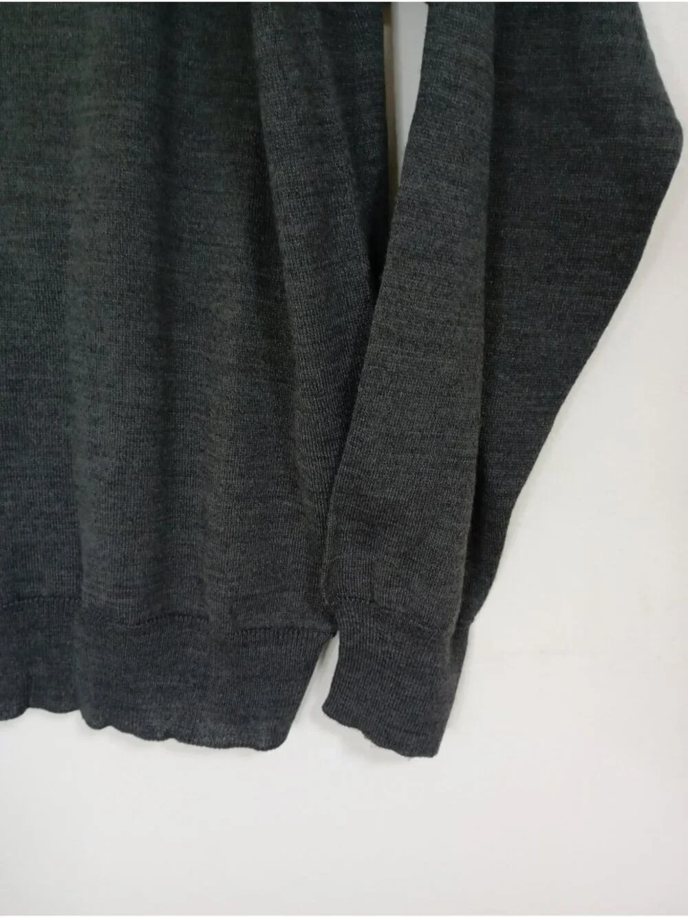 Alan Stuart Italy Mock Neck Merino Wool Blend Sweater Size M Dark Gray Mens